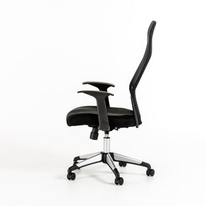 48" Black Plastic and Steel Office Chair