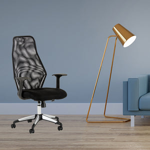 48" Black Plastic and Steel Office Chair