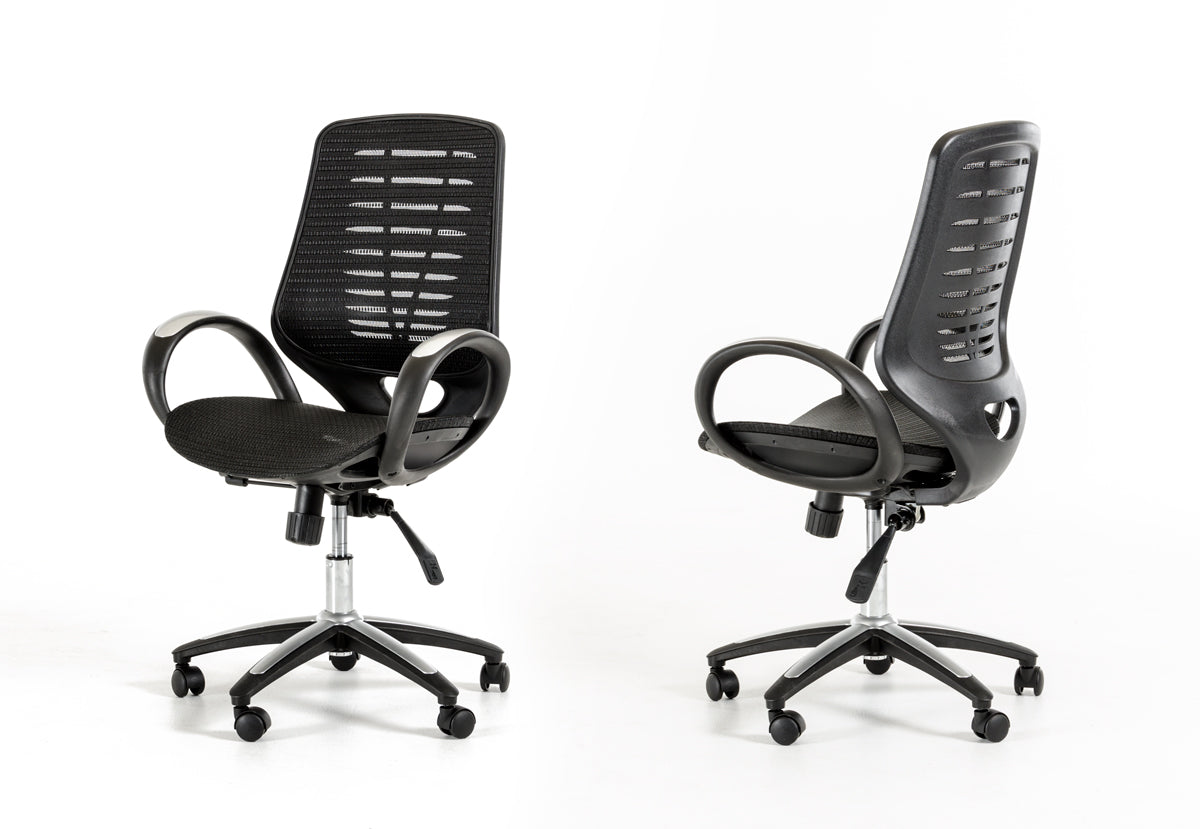 41" Black Plastic and Steel Office Chair