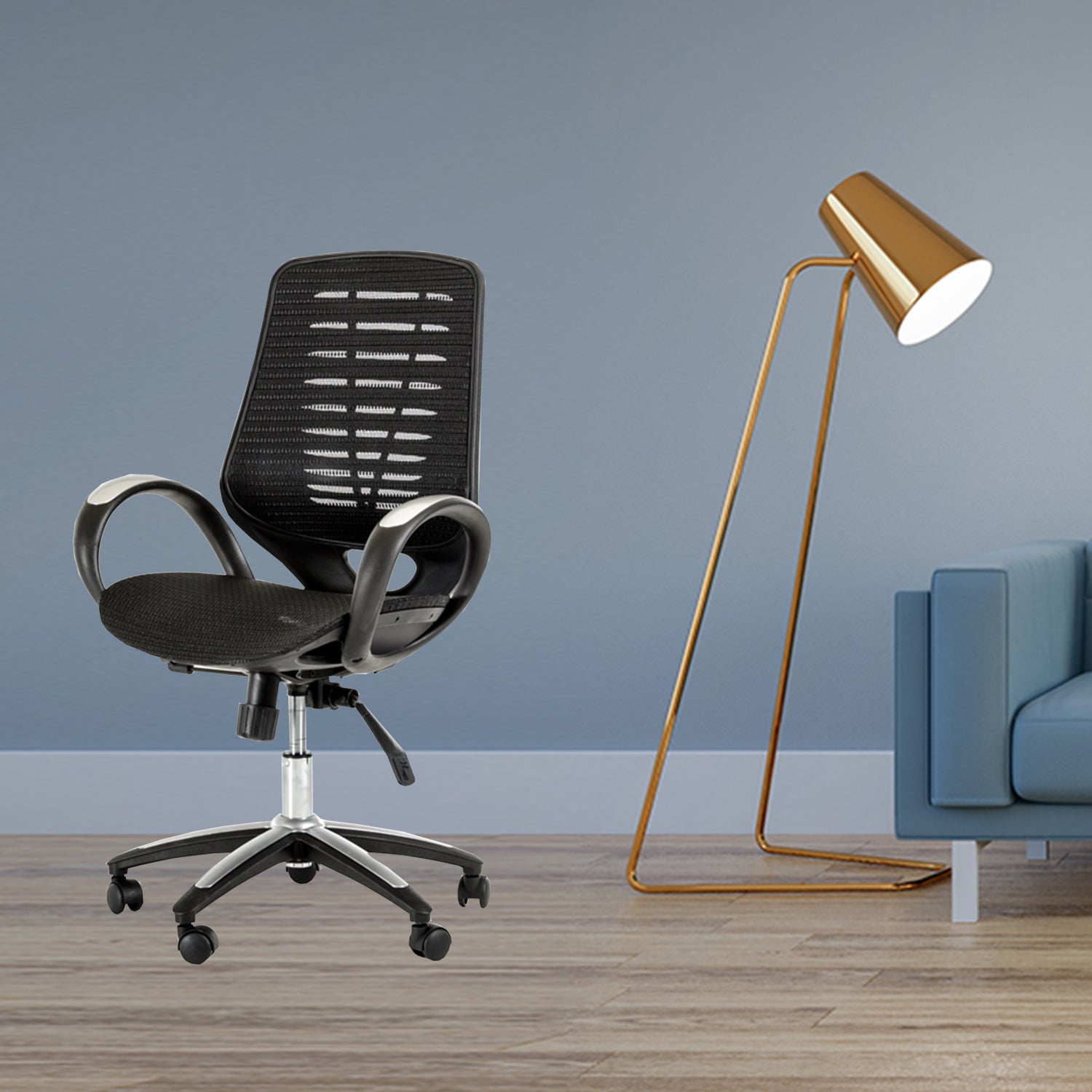 41" Black Plastic and Steel Office Chair