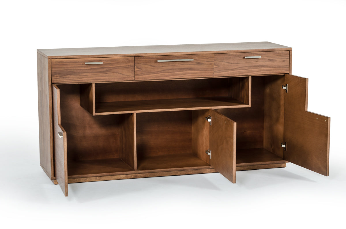 34" Walnut Veneer and MDF Buffet