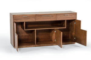 34" Walnut Veneer and MDF Buffet