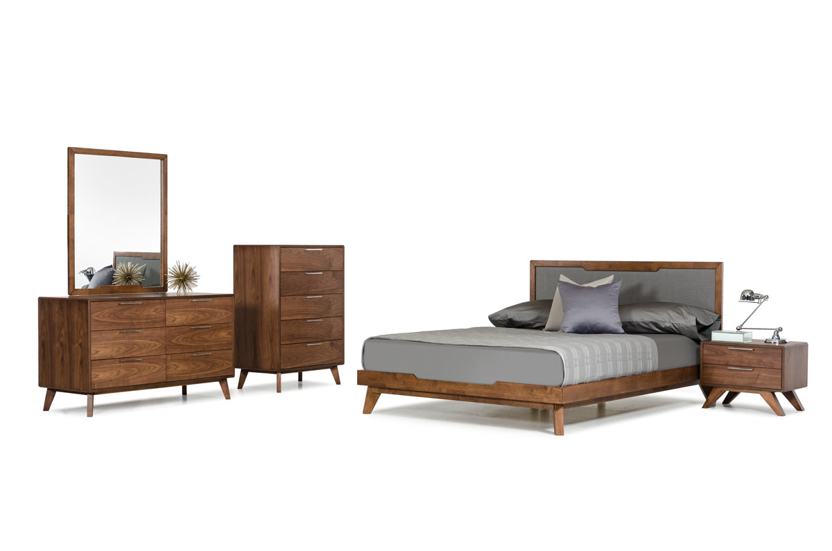 30" Walnut Veneer  MDF  and Wood Dresser