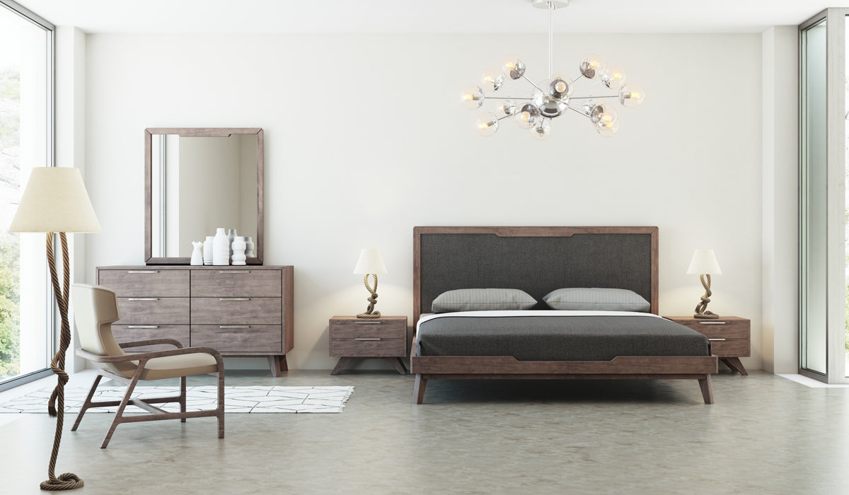 30" Walnut Veneer  MDF  and Wood Dresser