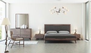 30" Walnut Veneer  MDF  and Wood Dresser