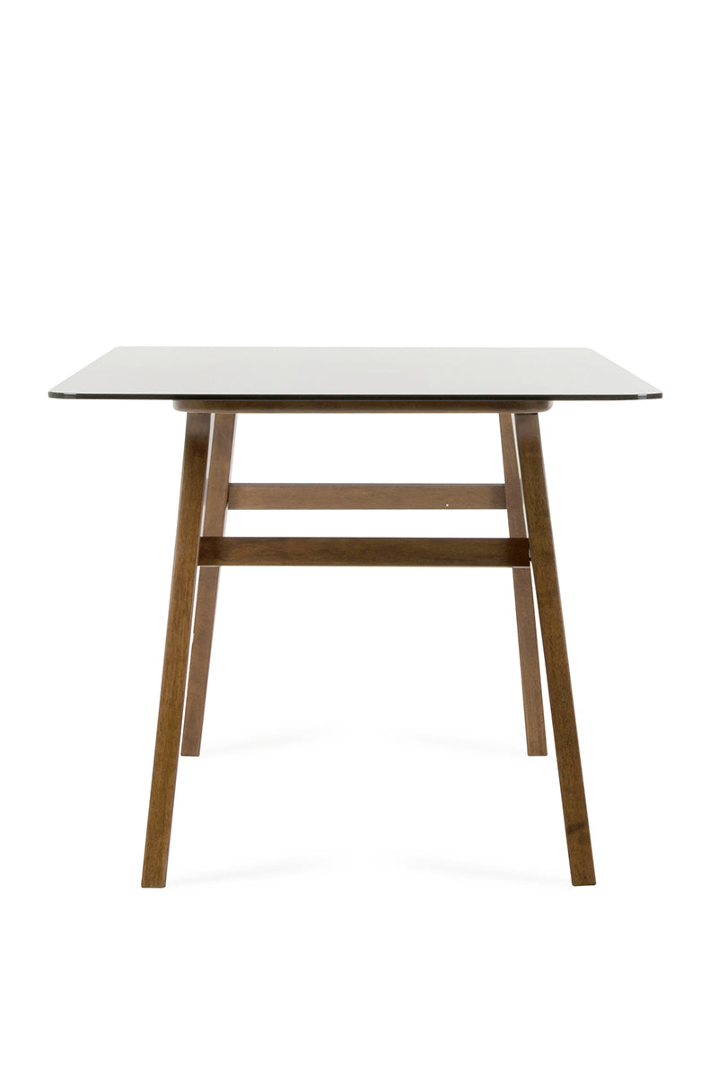 30" Wood and Smoked Glass Dining Table