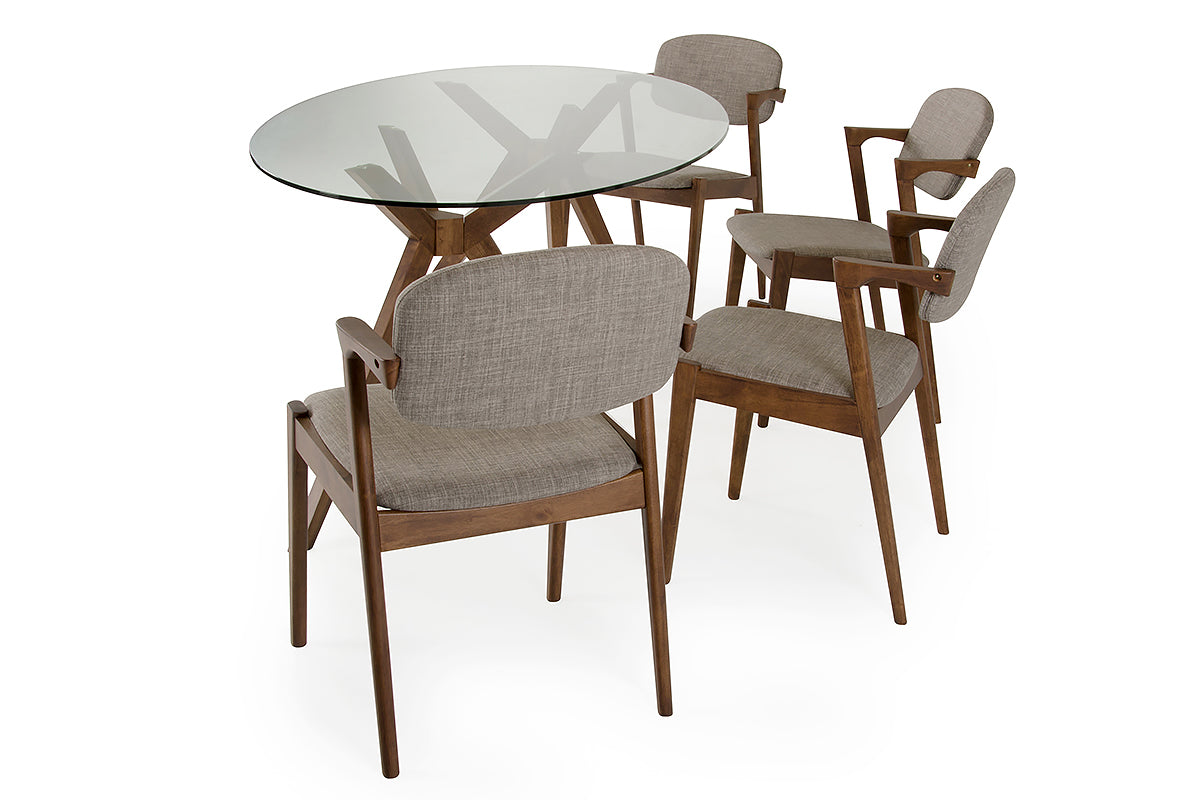 30" Wood and Glass Oval Dining Table