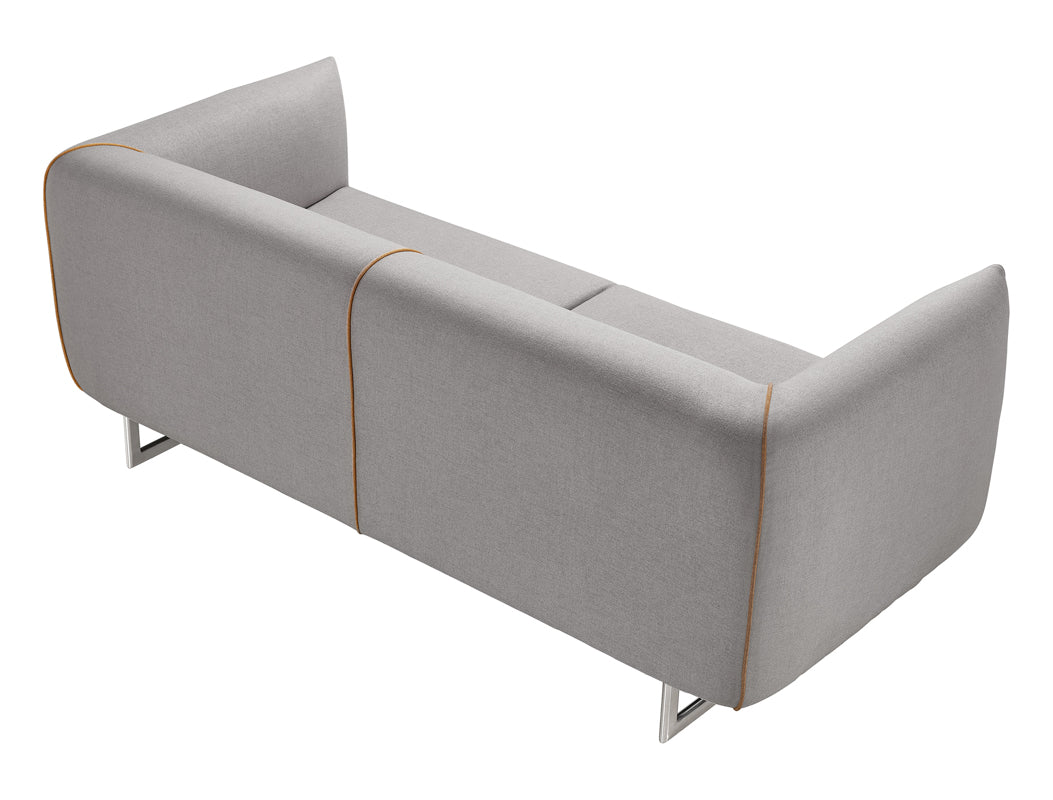29" Grey and Yellow Fabric Foam  Metal  and Wood Sofa Set