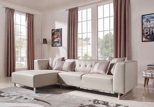 29" Metal  Foam  Wood  and Leatherette Sectional Sofa