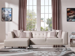 29" Metal  Foam  Wood  and Leatherette Sectional Sofa