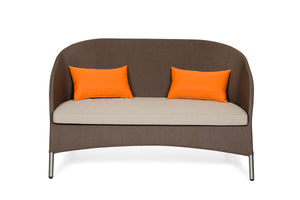 31" Brown Mesh  Aluminum  and Glass Sofa Set