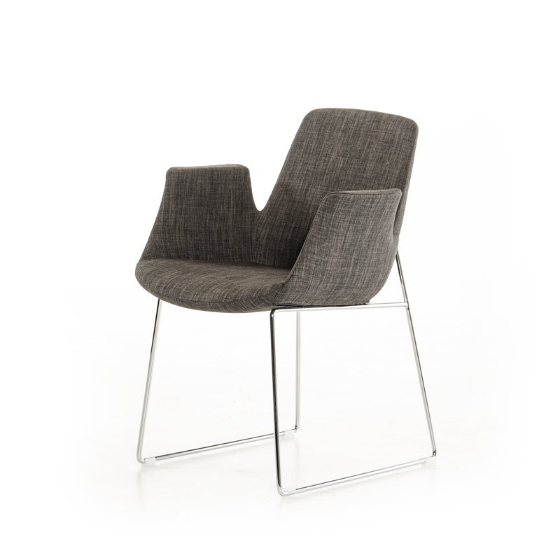 33" Grey Fabric  Polyester  and Metal Dining Chair