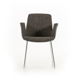 33" Grey Fabric  Polyester  and Metal Dining Chair