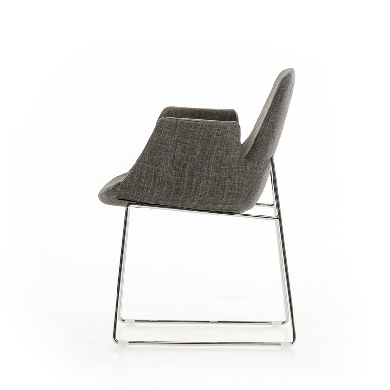 33" Grey Fabric  Polyester  and Metal Dining Chair