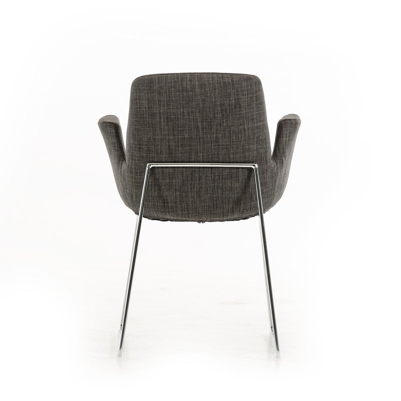33" Grey Fabric  Polyester  and Metal Dining Chair