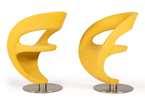 32" Gold Fabric  Polyester  and Wool Lounge Chair