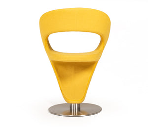 32" Gold Fabric  Polyester  and Wool Lounge Chair