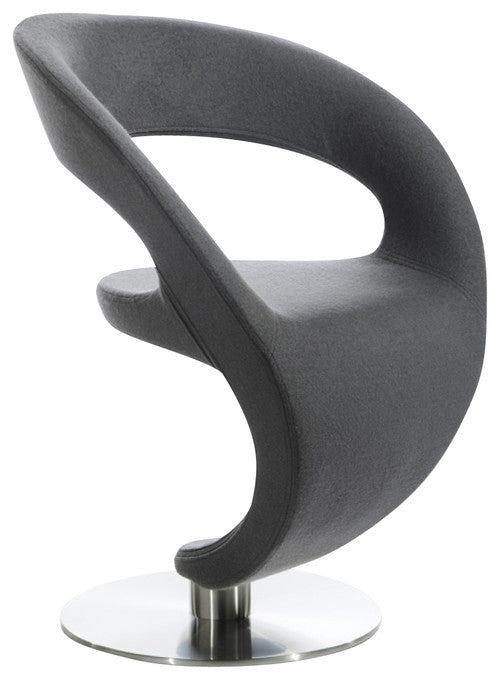 32" Grey Fabric  Polyester  and Wool Lounge Chair