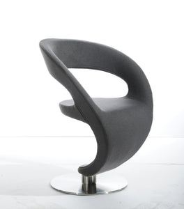 32" Grey Fabric  Polyester  and Wool Lounge Chair