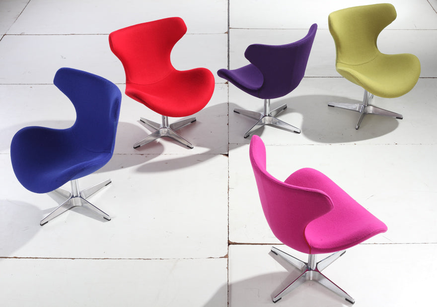 33" Purple Fabric  Polyester  and Wool Lounge Chair