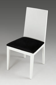 Two 36" White Fabric Dining Chairs