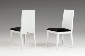 Two 36" White Fabric Dining Chairs