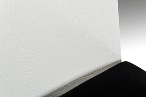 Two 36" White Fabric Dining Chairs