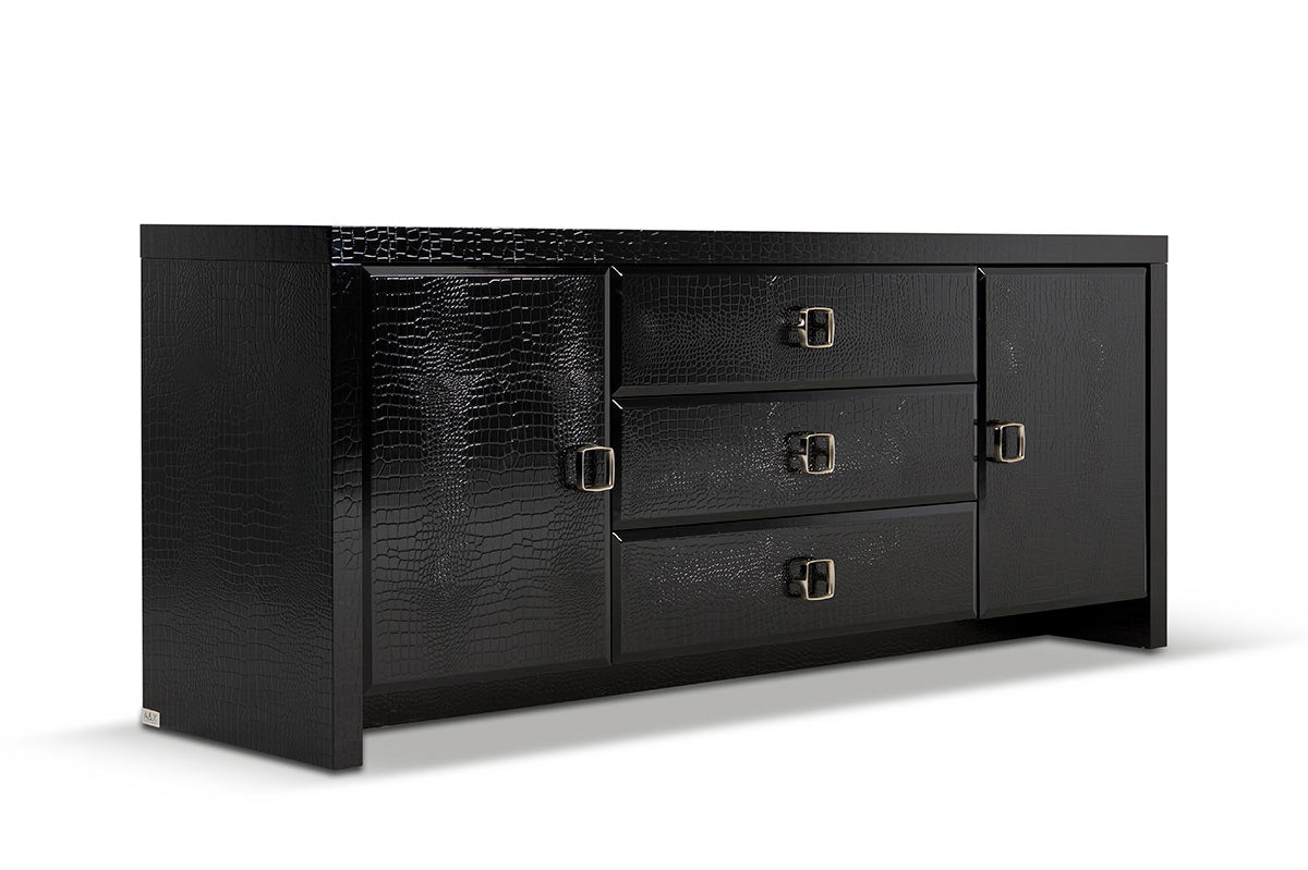 28" Black Crocodile MDF Dresser