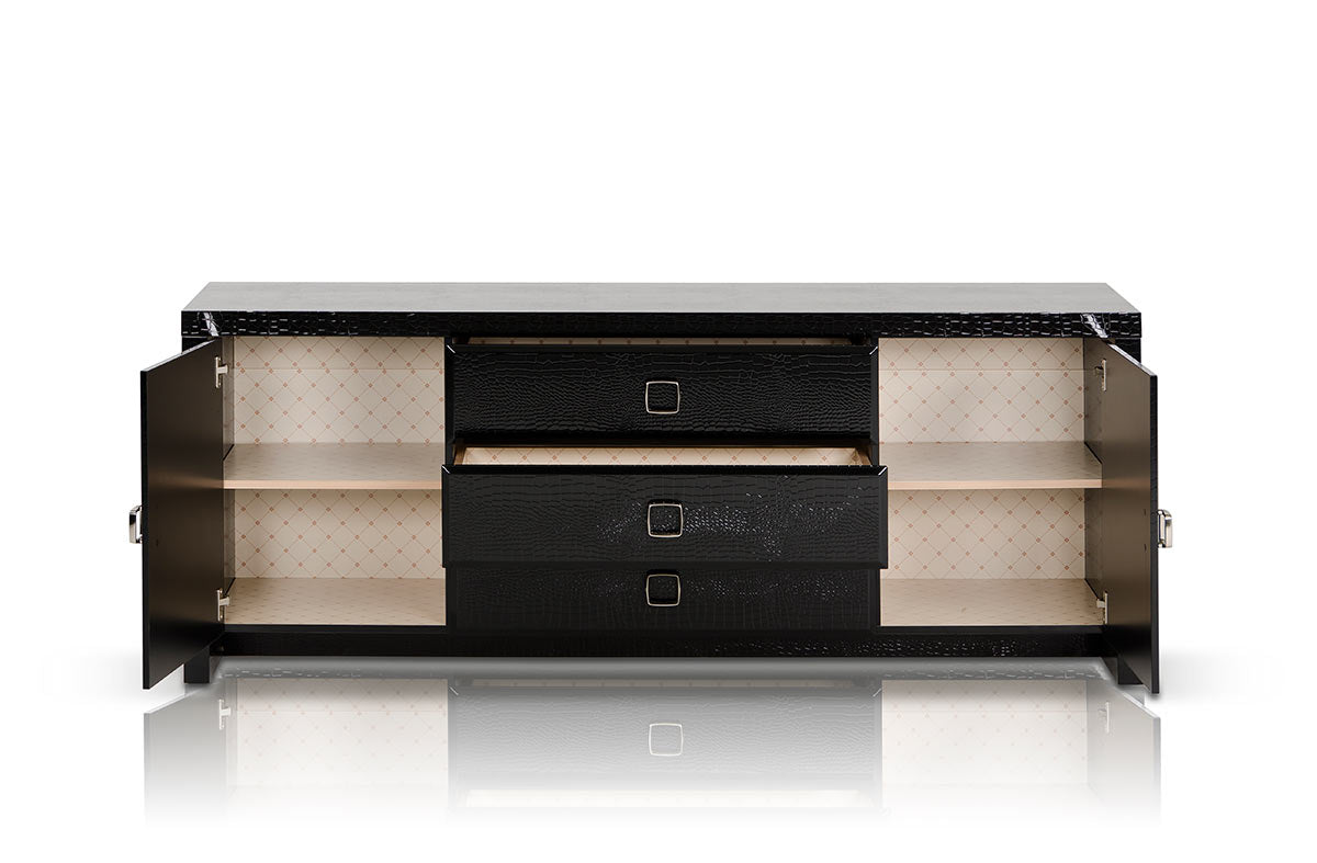 28" Black Crocodile MDF Dresser
