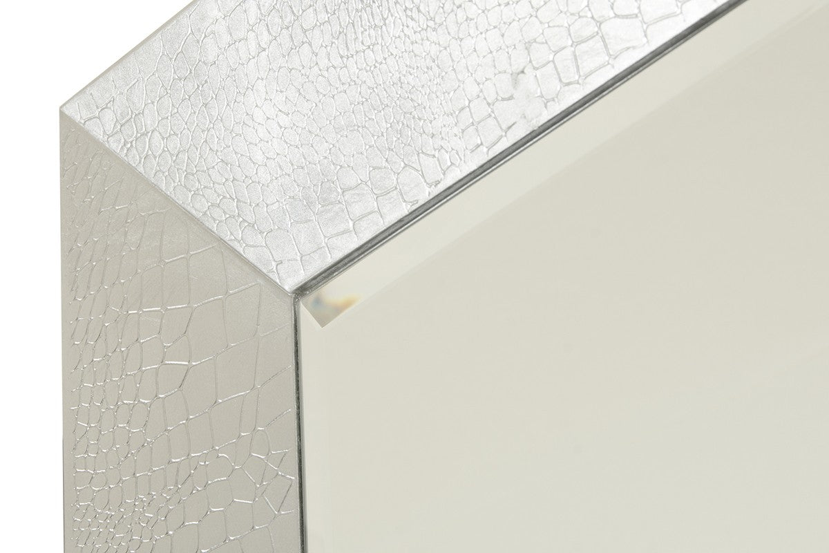 83" Silver Crocodile Glass Floor Mirror