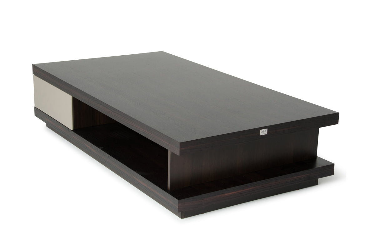 15" Oak and Grey Gloss Veneer Coffee Table