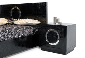 20" Black Crocodile MDF Nightstand
