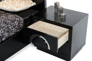 20" Black Crocodile MDF Nightstand