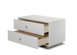 19" White Gloss MDF Nightstand
