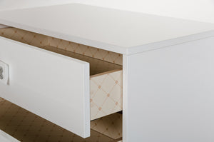 19" White Gloss MDF Nightstand