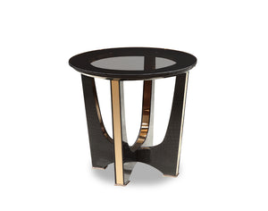 22" Black Crocodile and Rosegold End Table