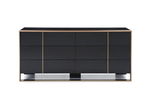 29" Black and Brushed Bronze Dresser