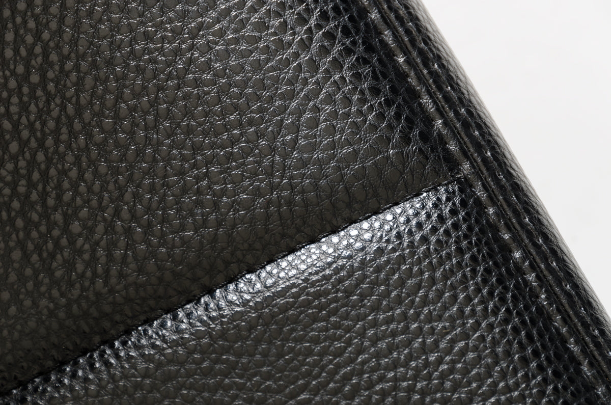 30" Black Bonded Leather and Metal Accent Chair