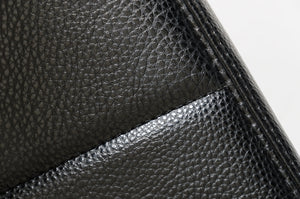 30" Black Bonded Leather and Metal Accent Chair