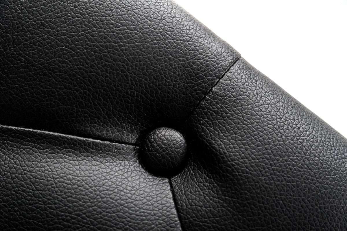 37" Black Leatherette and Rosegold Stainless Steel Dining Chair