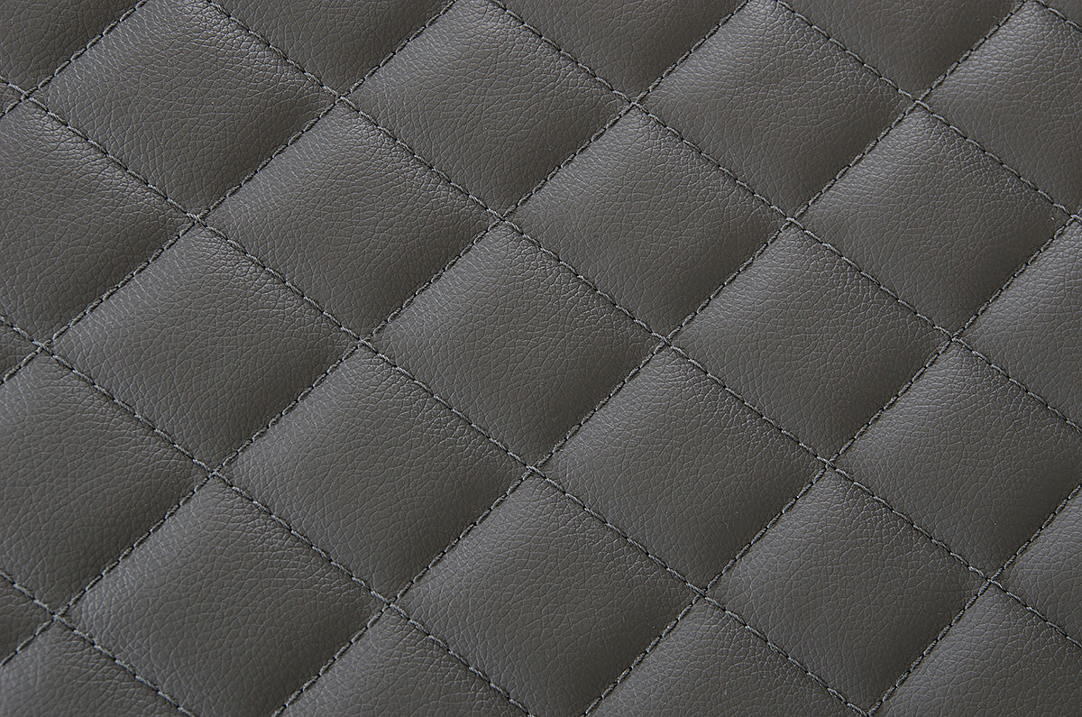 19" Grey Leatherette and Stainless Steel Bench