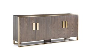 33" Veneer and Antique Brass Buffet