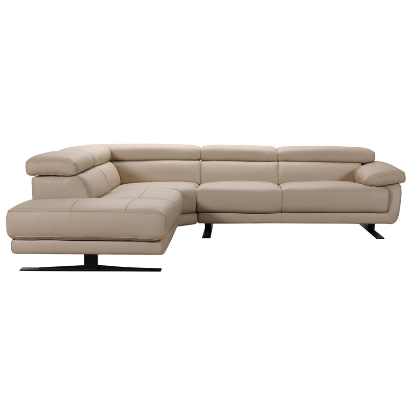 35" Taupe Leather Sectional Sofa