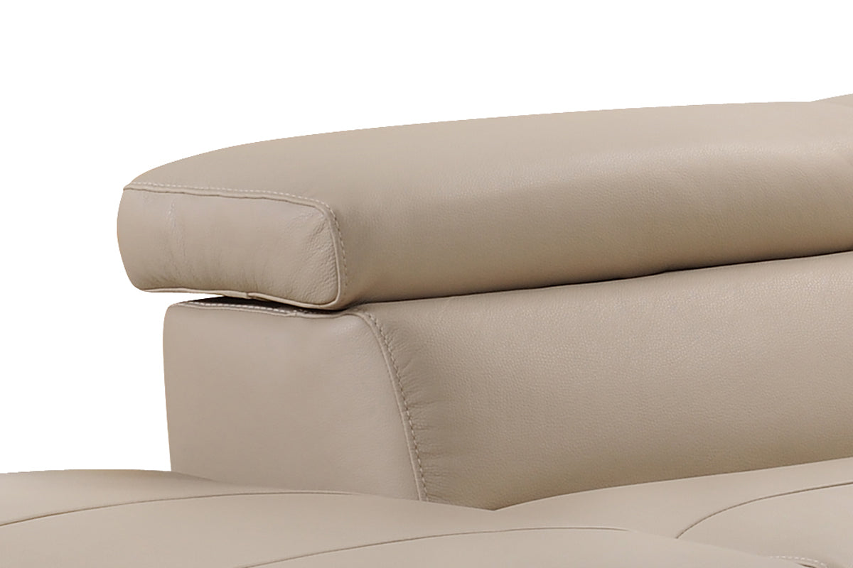 35" Taupe Leather Sectional Sofa