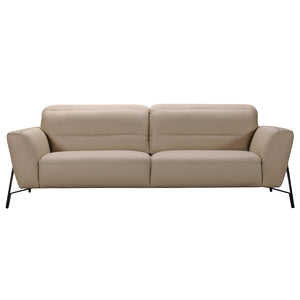 30" Taupe Leather  Iron  and Wood Sofa and Chair Set