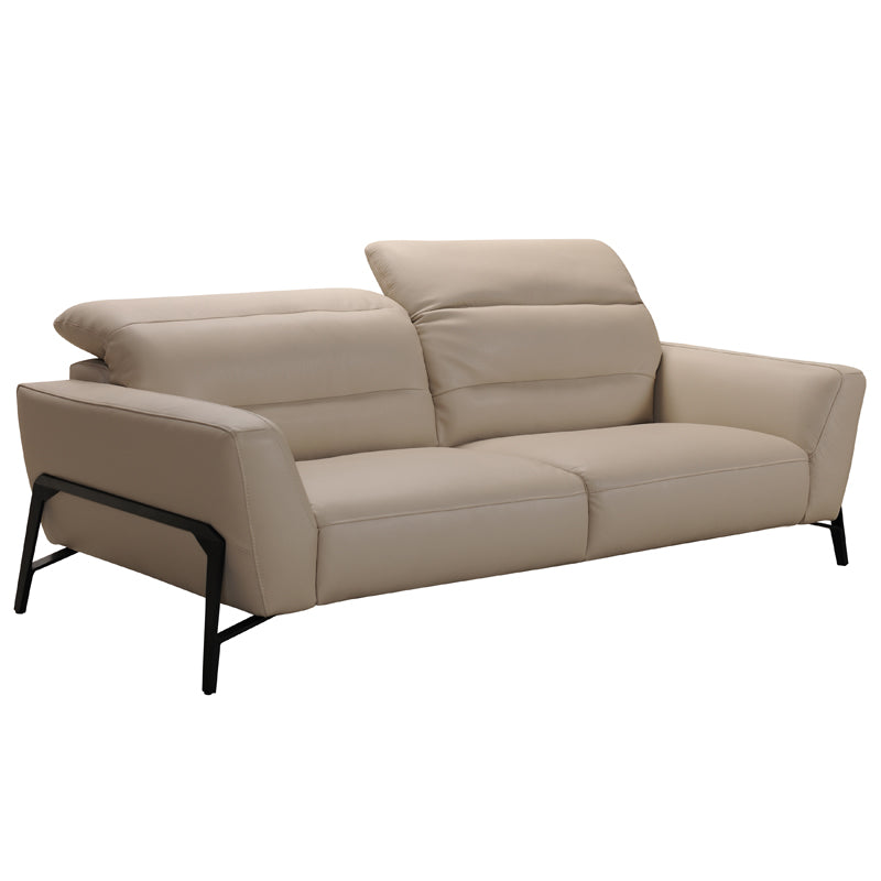 30" Taupe Leather  Iron  and Wood Sofa and Chair Set