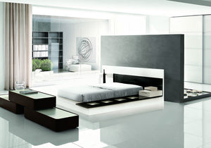 34" Lacquer MDF Platform Queen Bed
