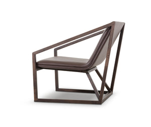 29" Brown Eco-Leather Lounge Chair