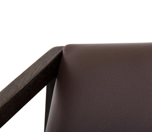 29" Brown Eco-Leather Lounge Chair