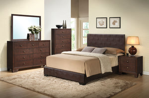 86" X 57" X 47" Full Brown Pu Panel Bed